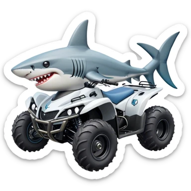 atv quad banshee front with a smile shark sticker