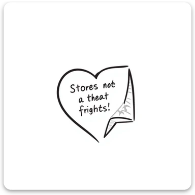 heart-shaped sticky note with handwritten text sticker