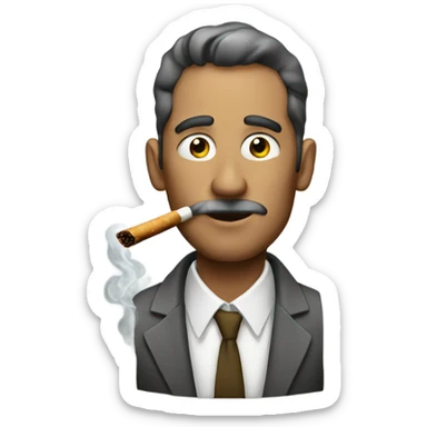 man smoking siggaret sticker