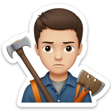 13 y/o Brian robeson at the beginning of Hatchet
struggling with his parents' recent divorce and harboring . He is angry, self-pitying
He is carrying a hatchet
He is in a single-engine plane with a pilot who soon suffers a heart attack, leaving Brian to navigate the crash and his new, harsh reality. sticker