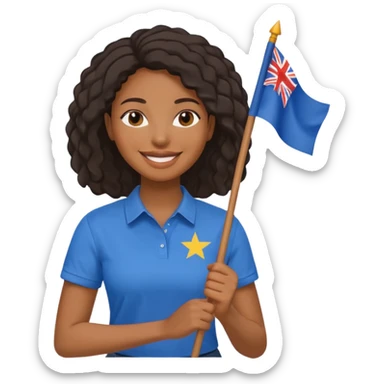 blue  Flag holder black woman sticker