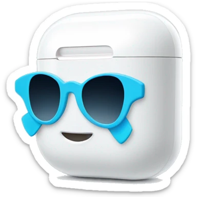 white airpod pros with light blue bow sticker