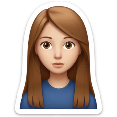 I capelli devono essere lunghi lisci castano chiaro  sticker