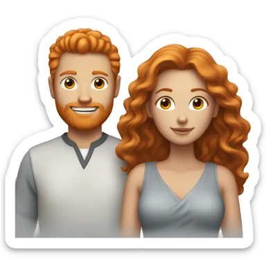 Ginger haired man with dark blonde haired woman sticker