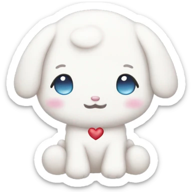 Cinnamoroll from Sanrio with heart eyes sticker