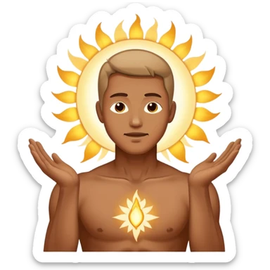 transition from a man with a spiritual pain on his chest growing up to a man with a soul glowing on his body representing his healed version karmically and using that energy to heal others sticker