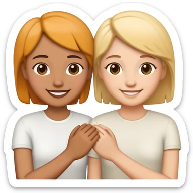 lesbian couple holding hands sticker