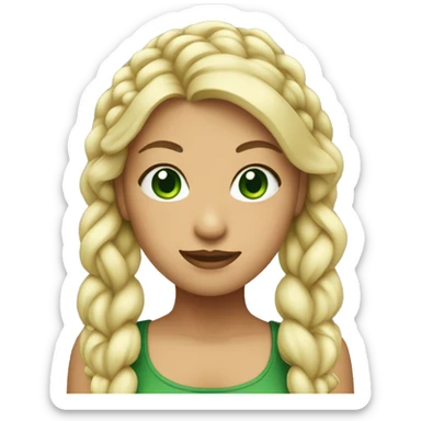 Blonde chicana with green eyes and pigtails sticker