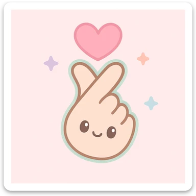 fig hand gesture, kawaii style sticker