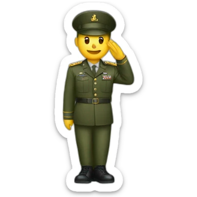 Emoji that do military salute with a military cassette sticker