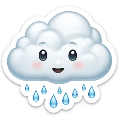 a cloud with 1 droplet of water sticker