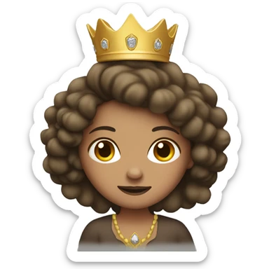 Brunette white girl on MacBook wearing a crown sticker