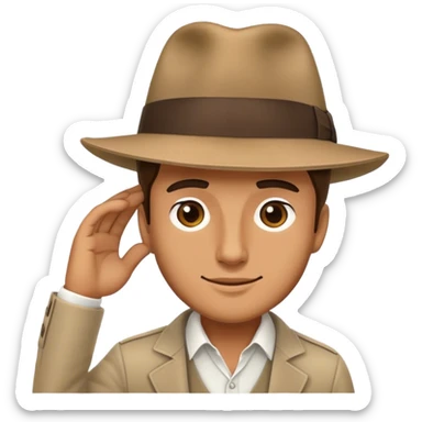 man tipping fedora hat  sticker
