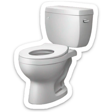 Toilet with a person next to it sticker