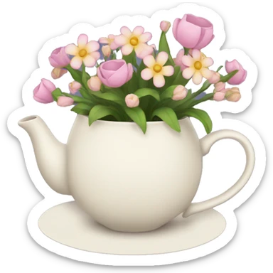 Teaport with flowers  sticker