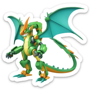 Mechanical Flygon-dragon-Charizard-raptor-Medabot-Mecha full body sticker