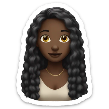 black girl with a long hair  sticker