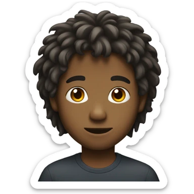 Long shaggy hair boy and moustache no mustache sticker