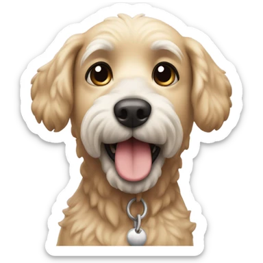 Perro caniche mirando mal sticker