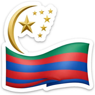 Flag of Dagestan with its green, blue, and red horizontal stripes sticker
