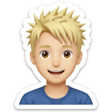 Naruto Anime style happy boy head sticker