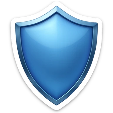 shiny, saturated blue shield, no symbols sticker