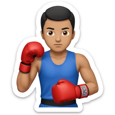   آدمی که بکس میکنه بالباس ابی دستکش مشکی مرد باشه sticker