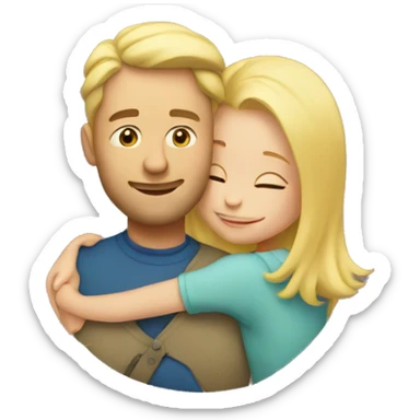 A father hugging his blonde daughter sticker
