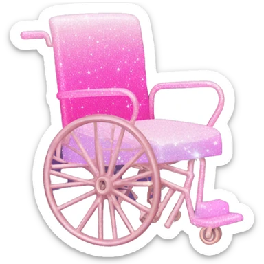 Pink ombre wheelchair with glitter  sticker
