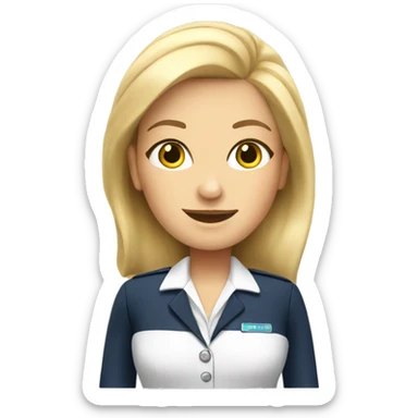 Blonde flight attendant  sticker