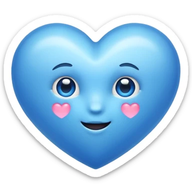 Aesthetic blue emoji cute sticker