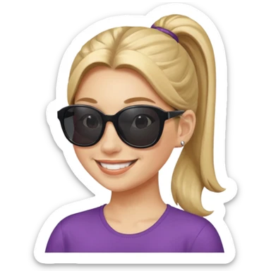 Woman with ponytail, sunglasses sticker