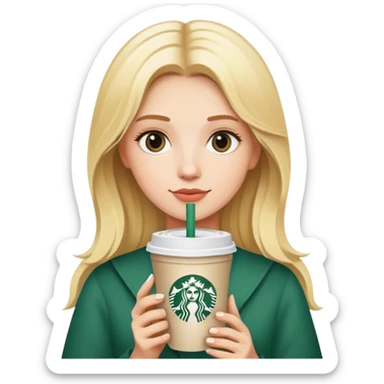 Blonde girl with starbucks sticker