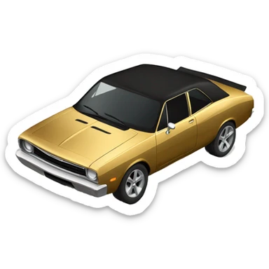 Gold dodge dart with black hood sticker