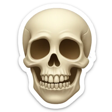Autistic skull emoji with massive dent sticker