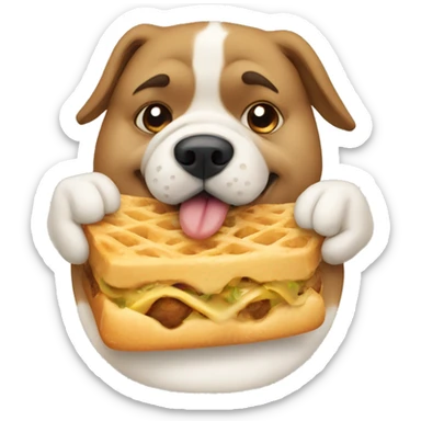 Fat dog eating sticker