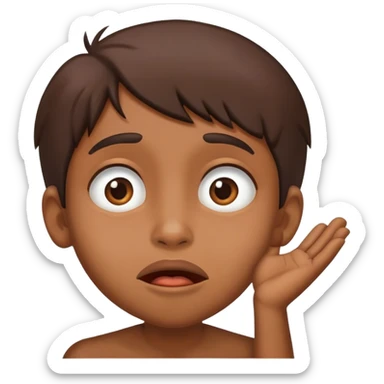 Hungry brown begging sticker