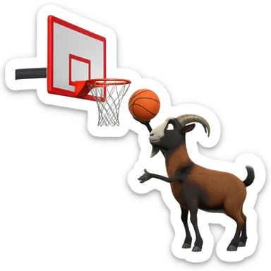 Will Harris the goat from the movie the goatshooting a hoop sticker