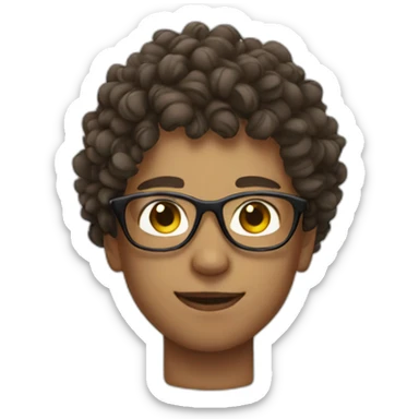 a swimmer with glasses and curly hair sticker
