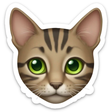 A male Tabby cat that’s brown with grey with green eyes  sticker