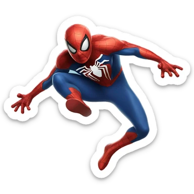 Spider-Man, jumping up and down celebrating his birthday sticker
