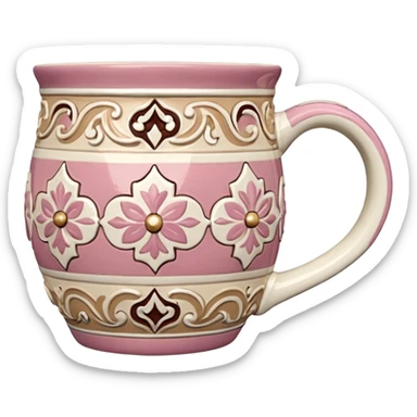 Pink white & beige Talavera mug  sticker
