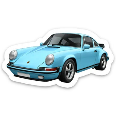 Porsche 911 baby blue sticker