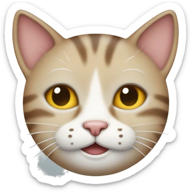 Smiling cat with star shaped eyes sticker