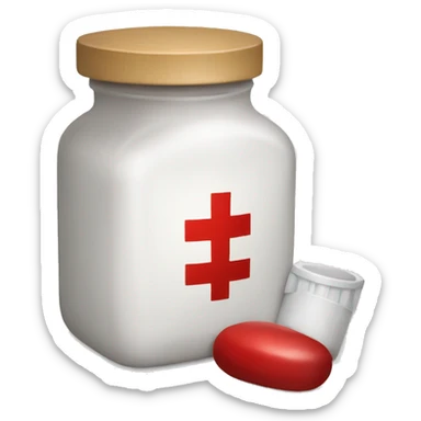 white and red medicine kit sticker