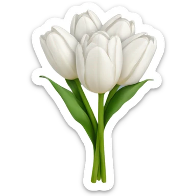 white tulip bouquet  sticker