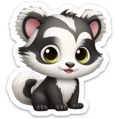 Cute skunk-panda-raccoon-ferret-cat-hybrid full body sticker