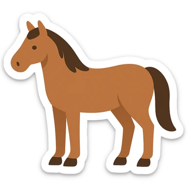 Flat design style horse sticker