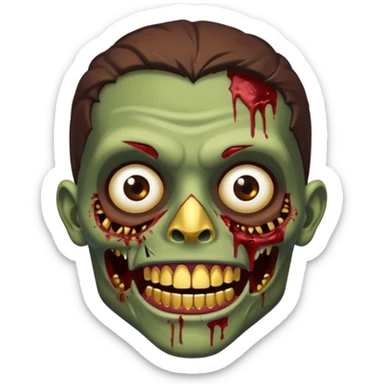 Quero um zumbi com a pele morena, com machucados no rosto (poucos) com dentes de ouro sticker