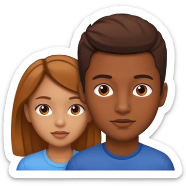 girl and bold mulatto boy portrait sticker